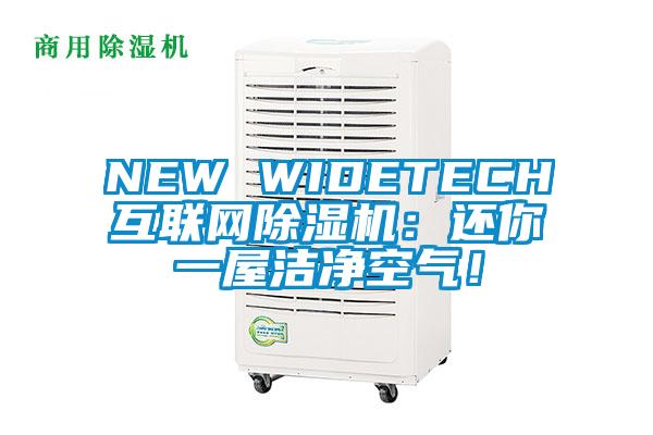 NEW WIDETECH互聯(lián)網(wǎng)除濕機(jī)：還你一屋潔凈空氣！