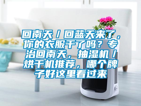 回南天／回藍天來了，你的衣服干了嗎？專治回南天，抽濕機／烘干機推薦，哪個牌子好這里看過來